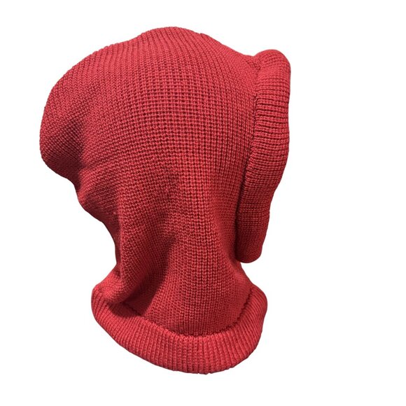 Bogner Red Knitted Wool Acrylic Winter Hoodie/Scarf Pullover Balaclava One Size - Picture 2 of 7